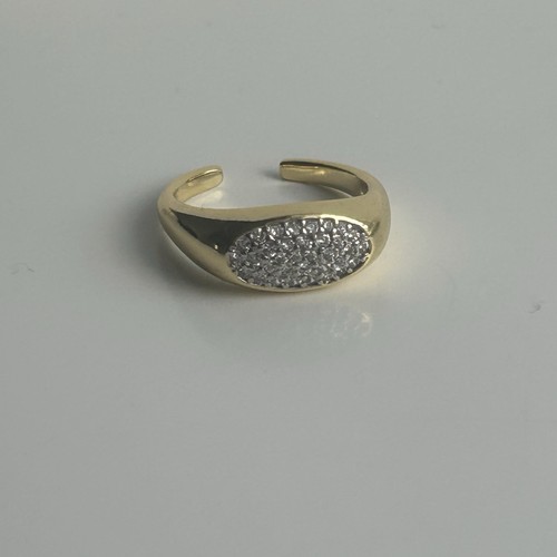 Gold tone crystal pavé open - tone,