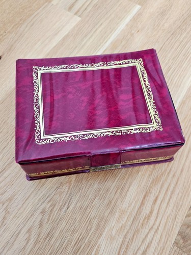 Vintage jewellery box red faux - jewellery,