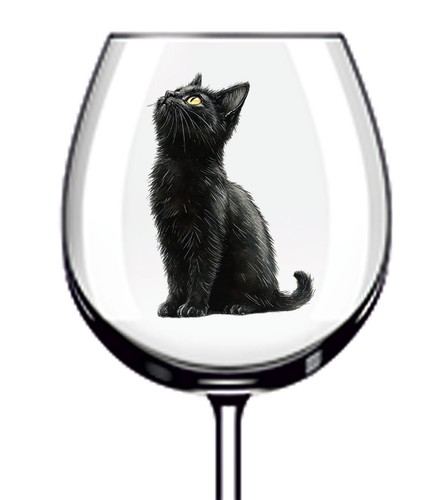 12x black kitten cat - black, vinyl