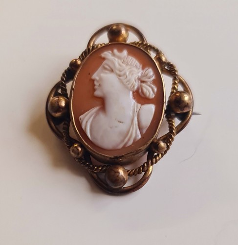 Antique victorian shell cameo - shell,