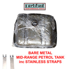 Lambretta Li Special MID-RANGE BARE METAL PETROL / FUEL TANK + SS STRAPS