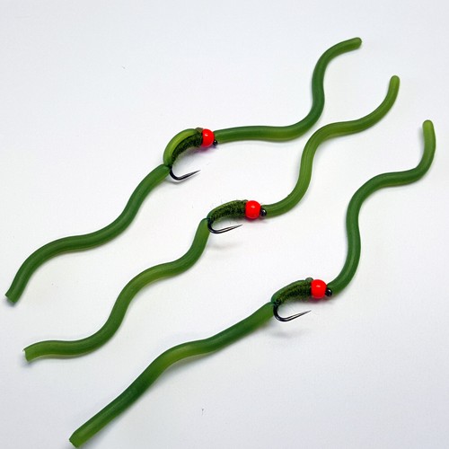 Barbless olive squirmy - x,