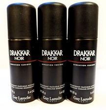 3x Guy Laroche Drakkar Noir Deodorant Body Spray for Men, 3.4oz