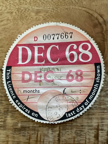 Vintage old tax disc december - disc,
