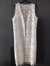 Ladies Long Cream Crochet