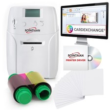 Plastic ID card printer Pointman N10 single sided bundle ,ribbon & cards