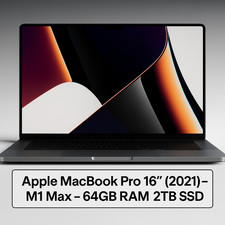 Apple MacBook Pro 16" (2021) – M1 Max – 64GB RAM – 2TB SSD – Silver / Space Grey