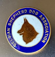 Rare Vintage Belgian shepherd dog association club badge Vaughtons