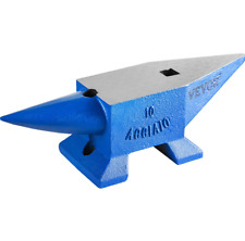 VEVOR Steel Anvil Blacksmith 22lbs 10kg Round & Flat Horns Large Countertop