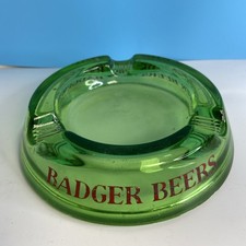 Badger Brewery Hall & Woodhouse Dorset Badger Beer Pub Ash Tray | Green Glass