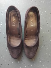 Gabor Ladies brown suede Leather Comfort shoes Heels UK Size 5 Comfy 