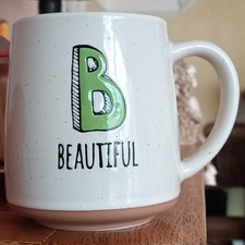 Tesco B Beautiful Home Stoneware Mug Speckled Initial Personality Coffee Tea Cup