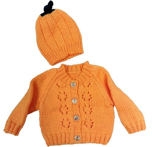 Hand knitted pumpkin orange - hand,