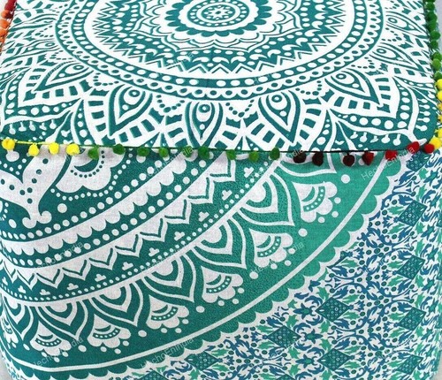 New indian mandala pouf - new,