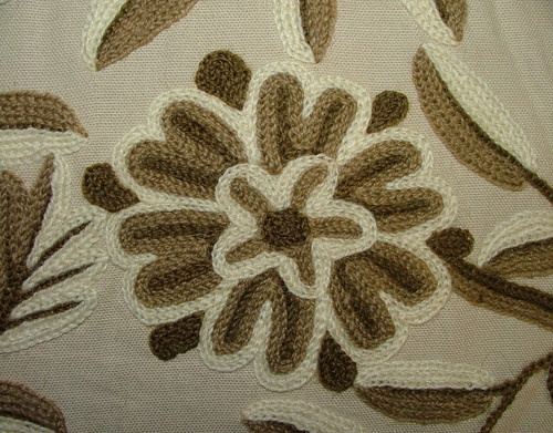 Crewel work curtain fabric - work,