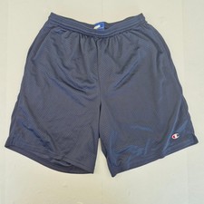 CHAMPION Shorts Large Blue Men's Pockets Mesh Athletic Gym Comfort Fit