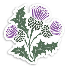 2 x 10cm Pretty Purple Thistle Vinyl Stickers - Scotland Luggage Sticker #31637