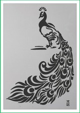 Art deco peacock spray paint reusuable stencil premium mylar