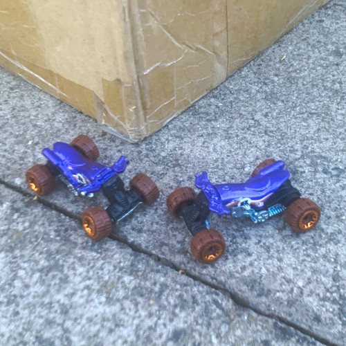 Purple plastic toy cars - plastic, w/