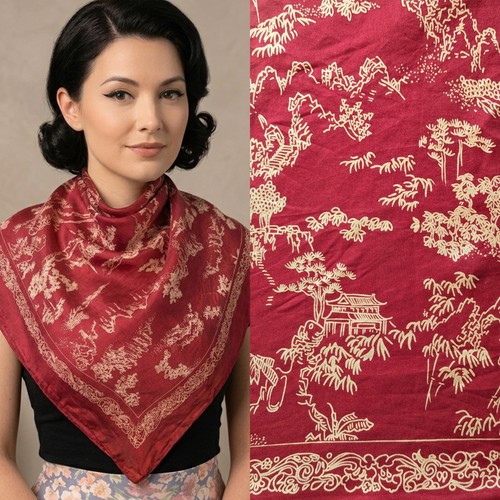 Vintage 40s 50s - silk, burgundy