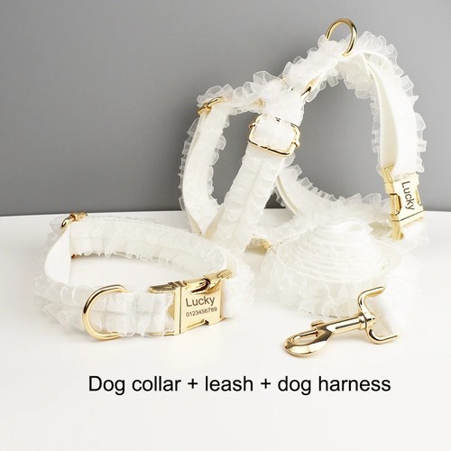 White lace personalized dog - personalized,