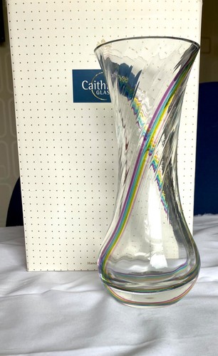 Swirled rainbow hand - hand, blown