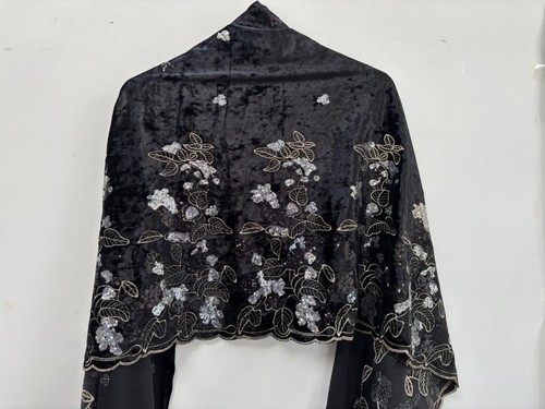 Black velvet wrap - wrap, gold