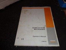 Case CX16B CX18B Excavator Mini Digger Operators Manual Book Instruction 2003