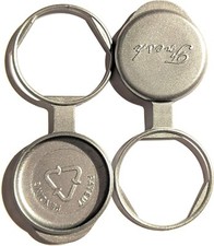 Milk Bottle Tops/caps (5 pack) silver, reusable, made in UK