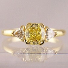 Canary Yellow Cushion Cut