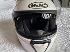 HJC I90 PLAIN PEARL WHITE FLIP UP MODULAR MOTORCYCLE MOTORBIKE HELMET