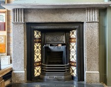 Unusual Victorian Eskett Light Marble Fireplace Surround Circa 1890