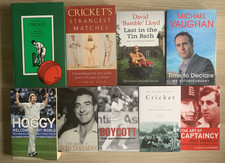 Cricket 9 Book Bundle - Hoggy, Vaughan, Bumble, Boycott, Trueman Biographies vgc
