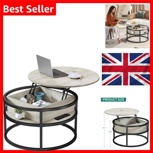 White oak round coffee table - oak,