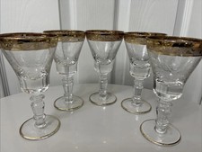 Murano/Venetian Style Vintage Glasses, Gold Trims & Intricate Patterns
