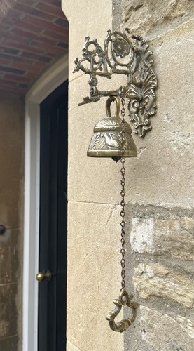 Vintage brass door bell - vintage,