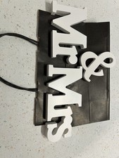 New White Wedding “Mr & Mrs” Sign