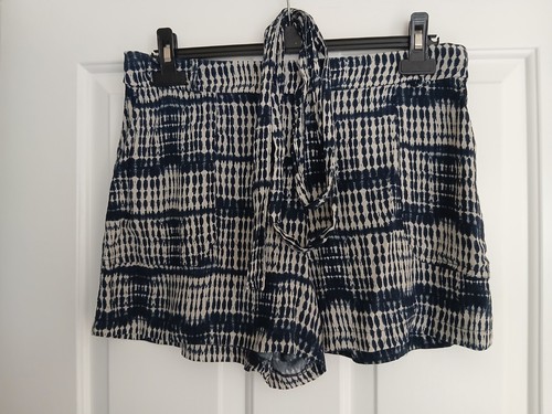 Ladies shorts navy ivory - shorts,