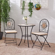 Black Mosaic Bistro Table And