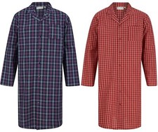 Walker Reid Nightshirt Mens 42" Traditional 100% Woven Cotton Check Sleepshirt