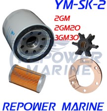 Service Kit for Yanmar Marine 2GM, 2GM20, 3GM, 3GM30, Impeller, Oil Filter, Fuel