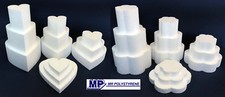 CAKE DUMMY HEART PETAL STRAIGHT EDGE POLYSTYRENE VARIOUS SIZE, DEPTH AND SHAPE