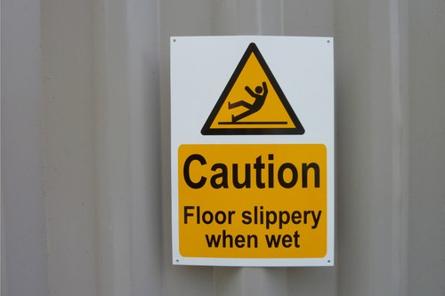 Caution floor slippery when - slippery,