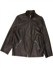 PRADA Mens Leather Jacket IT 46 Small Black Leather AM05