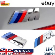 2x BMW M Sport Emblem Chrome Silver Sticker Side Wing Fender Badge 45x15mm