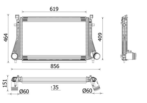 Mahle 667 000p intercooler - 000p,