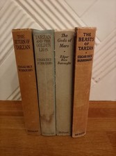 BOOK - Bundle Of X4 Edgar Rice Burroughs 1930s Hardbacks Tarzan Gods Of Mars 