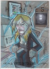 HEROES VOLUME 2 - RARE ARTIST RETURN SKETCH CARD - ELLE by TREECE