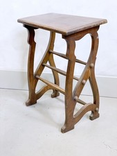 Antique Victorian harmonium stool, sloping organ bench seat Church Chapel