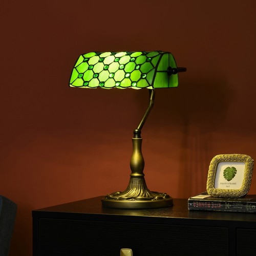 Vintage banker desk lamp - desk,